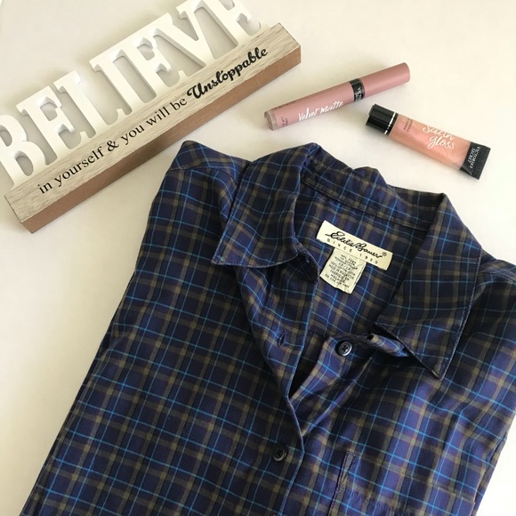 Eddie Bauer Tops - Eddie Bauer Plaid Button Down L/S Top Size XS